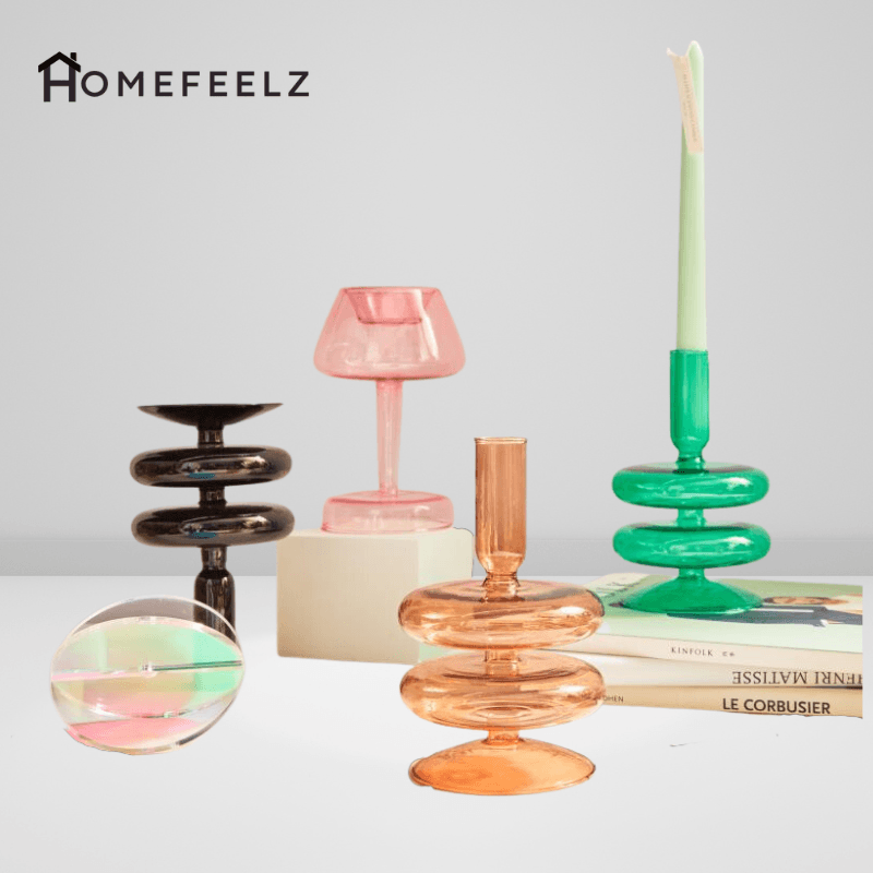 Floraluxe: The Exquisite Glass Candle Holders - Ignite Charm and Beauty! - HomeFeelz Online store