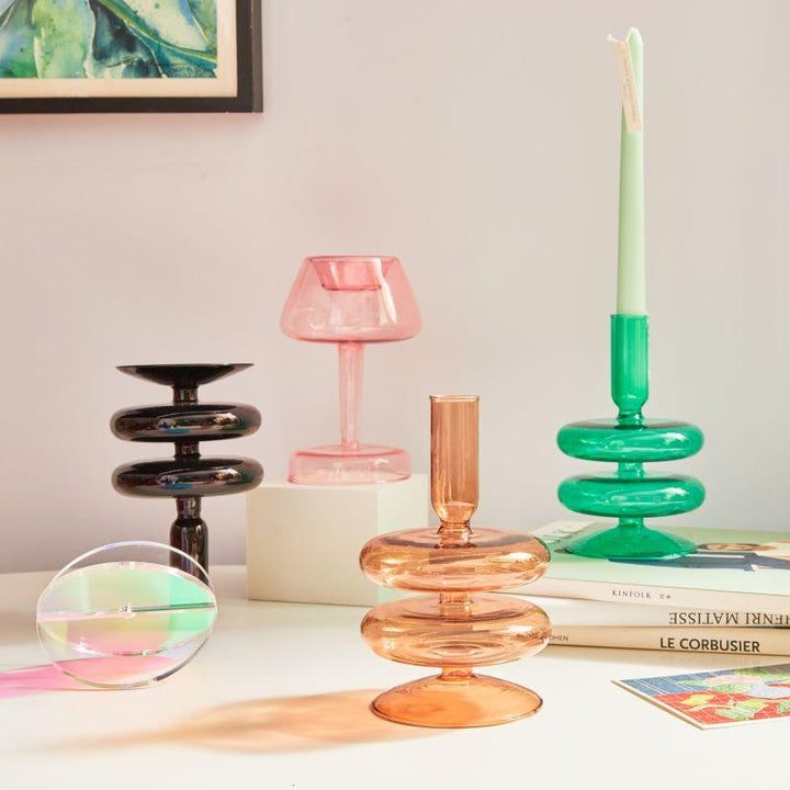 Floraluxe: The Exquisite Glass Candle Holders - Ignite Charm and Beauty! - HomeFeelz Online store