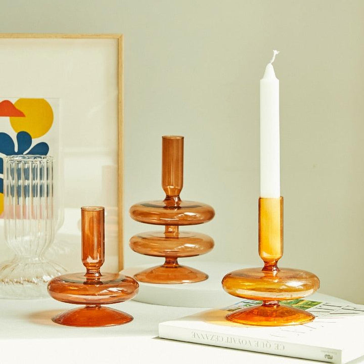 Floraluxe: The Exquisite Glass Candle Holders - Ignite Charm and Beauty! - HomeFeelz Online store