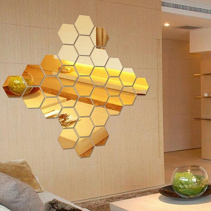 HexaMirrors: The Ultimate 3D Wall Stickers - Reflect Your Style with Modern Elegance - HomeFeelz Online store