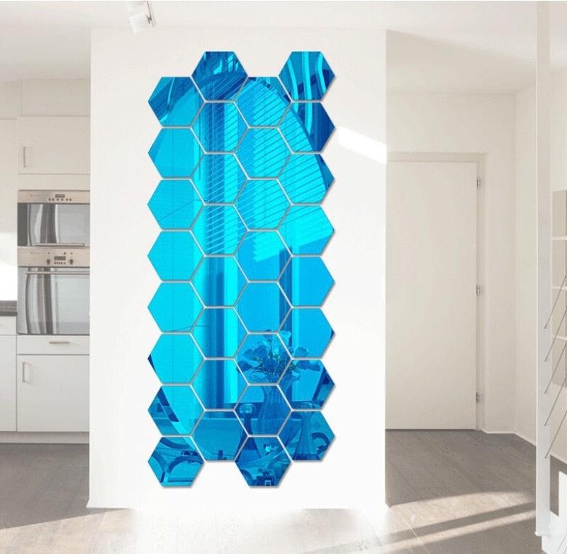 HexaMirrors: The Ultimate 3D Wall Stickers - Reflect Your Style with Modern Elegance - HomeFeelz Online store