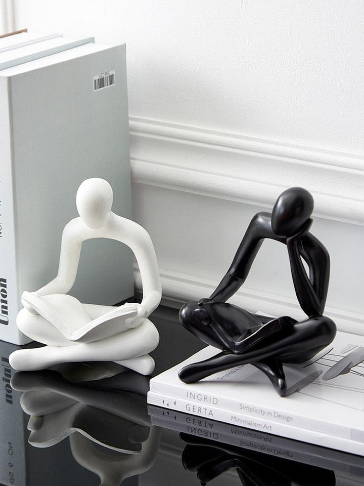 Nordic Home Decoration Abstract Figures Reading Book Statue Study Office Decoration Room Living Room Decoration Accessories Gift - HomeFeelz Online store