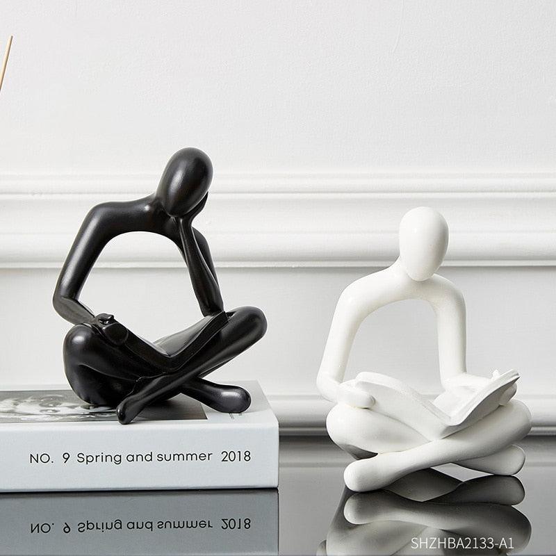 Nordic Home Decoration Abstract Figures Reading Book Statue Study Office Decoration Room Living Room Decoration Accessories Gift - HomeFeelz Online store