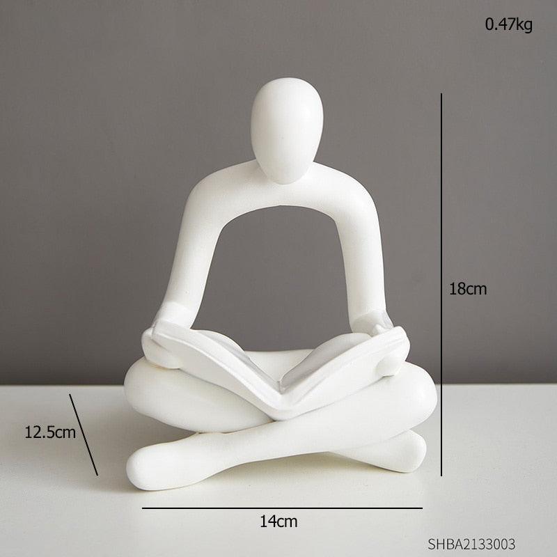 Nordic Home Decoration Abstract Figures Reading Book Statue Study Office Decoration Room Living Room Decoration Accessories Gift - HomeFeelz Online store